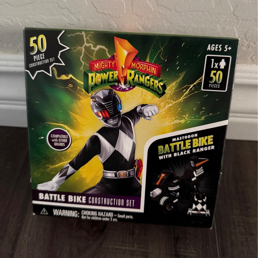 Power Rangers Mastodon Battle Bike Construction Set Black Ranger Forever Clever